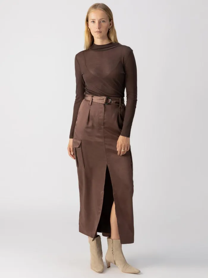 Sanctuary Clothing Skirts Women Classy Cargo Standard Rise Skirt Brown Sugar Sanctuary Clothing Skirts Women Classy Cargo Standard Rise Skirt Brown Sugar