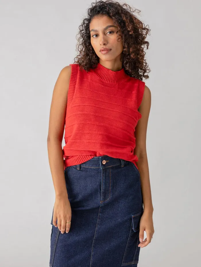 Sanctuary Clothing Sweaters and Cardis Women Life Is Easy Sweater Shell Tank Cherry Red Sanctuary Clothing Sweaters and Cardis Women Life Is Easy Sweater Shell Tank Cherry Red
