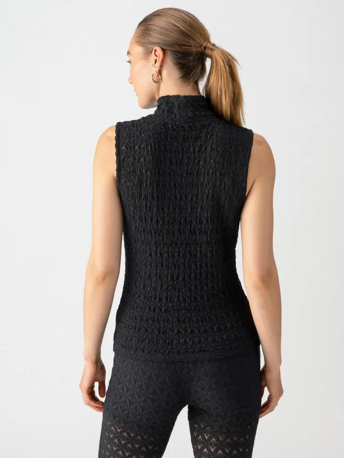 Sanctuary Clothing Sweaters and Cardis Women Pucker Up Lace Mock Neck Tank Black Sanctuary Clothing Sweaters and Cardis Women Pucker Up Lace Mock Neck Tank Black