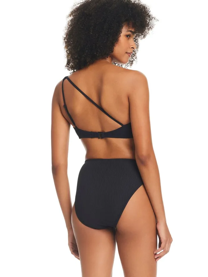Sanctuary Clothing Swim Bottoms Women Sandbar Solids High Rise Bikini Bottom Black Sanctuary Clothing Swim Bottoms Women Sandbar Solids High Rise Bikini Bottom Black