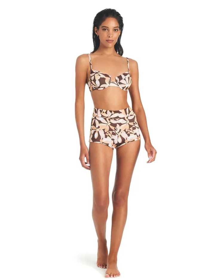 Sanctuary Clothing Swim Tops Women Jigsaw Petals Bikini Top Chocolate Sanctuary Clothing Swim Tops Women Jigsaw Petals Bikini Top Chocolate