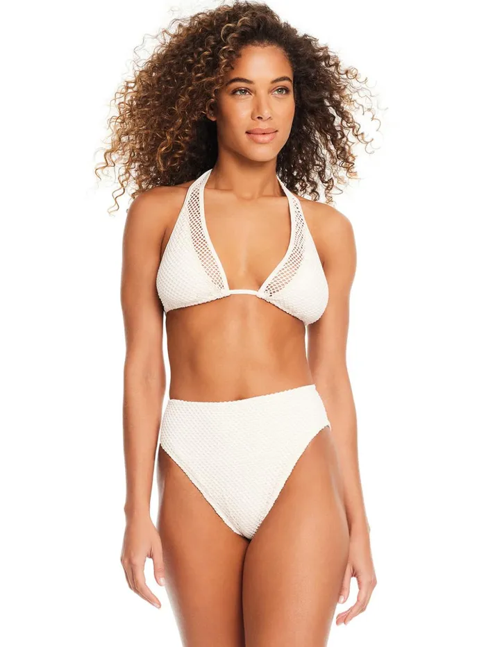 Sanctuary Clothing Swim Tops Women Sea Crochet Triangle Halter Bikini Top White Sand Sanctuary Clothing Swim Tops Women Sea Crochet Triangle Halter Bikini Top White Sand