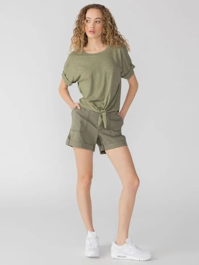 Sanctuary Clothing Tees and Tops Women All Day Tie Tee Trail Green Sanctuary Clothing Tees and Tops Women All Day Tie Tee Trail Green