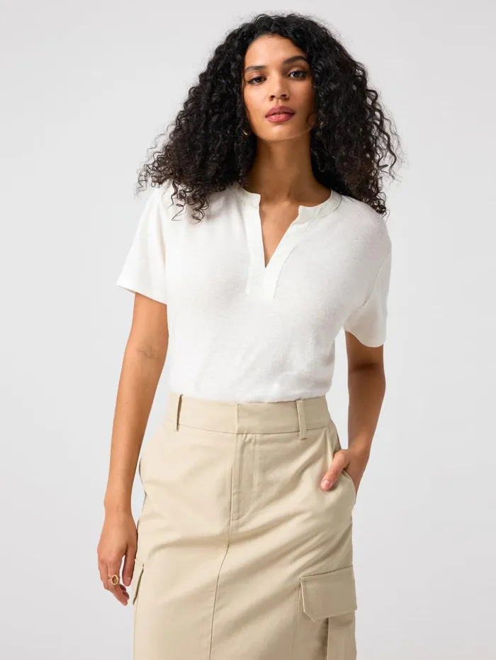 Sanctuary Clothing Tees and Tops Women Easy Breezy Peasant Tee Chalk
