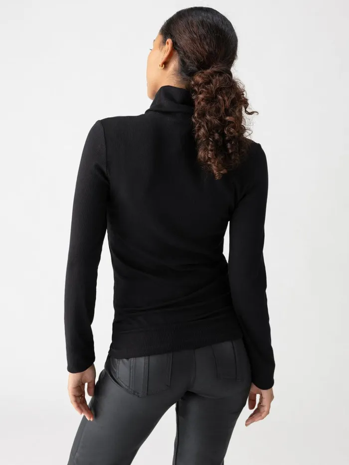 Sanctuary Clothing Tees and Tops Women Essential Turtleneck Top Black