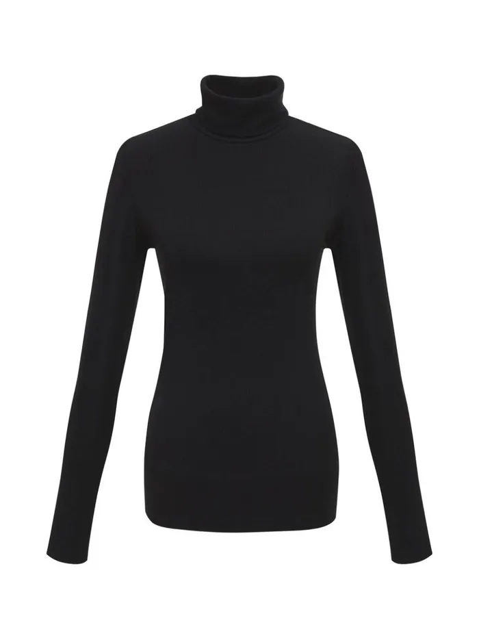 Sanctuary Clothing Tees and Tops Women Essential Turtleneck Top Black