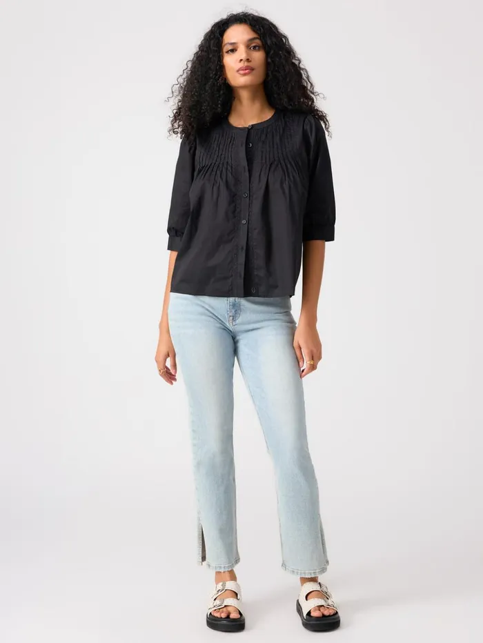 Sanctuary Clothing Tees and Tops Women Gentle Pintuck Blouse Black Sanctuary Clothing Tees and Tops Women Gentle Pintuck Blouse Black