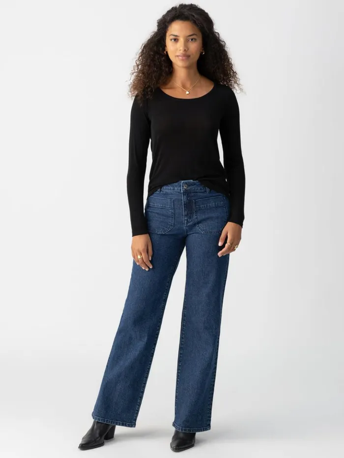 Sanctuary Clothing Tees and Tops Women Keep It Simple Tee Black