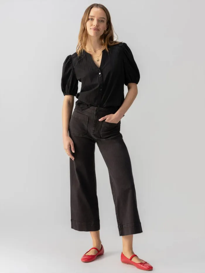 Sanctuary Clothing Tees and Tops Women Lift Me Up Blouse Black Sanctuary Clothing Tees and Tops Women Lift Me Up Blouse Black