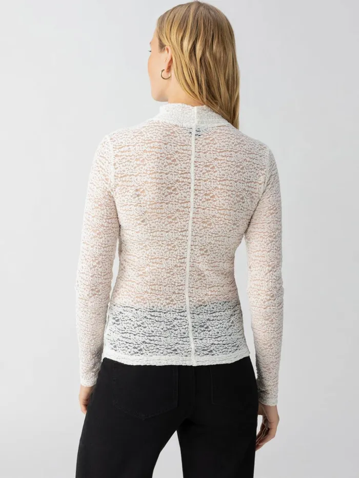 Sanctuary Clothing Tees and Tops Women Long Sleeve Textured Mock Neck Top Chalk Sanctuary Clothing Tees and Tops Women Long Sleeve Textured Mock Neck Top Chalk