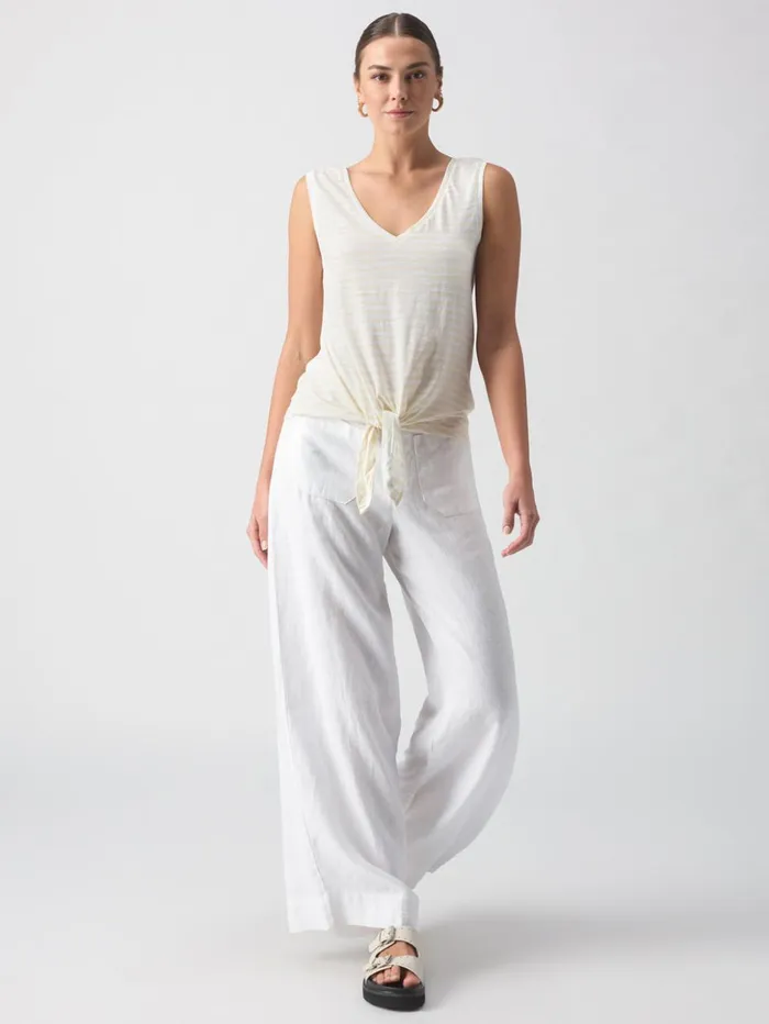 Sanctuary Clothing Tees and Tops Women VNeck Tie Tank White Birch Stripe Sanctuary Clothing Tees and Tops Women VNeck Tie Tank White Birch Stripe