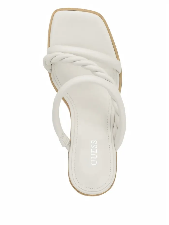 Sandals Barper Strappy Wooden Heel Sandals Wht Floral GUESS Women