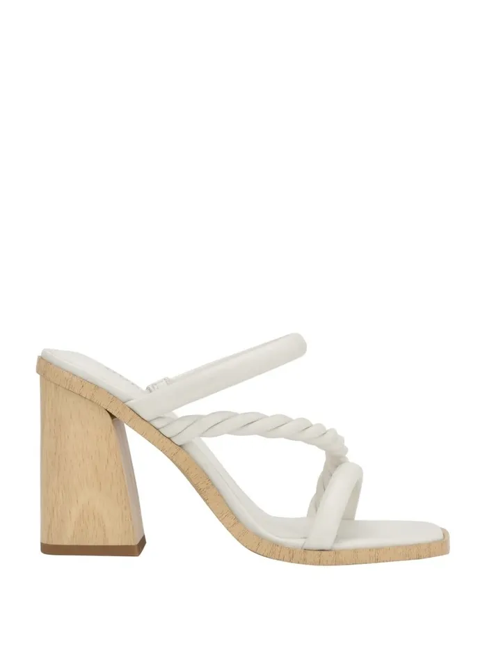 Sandals Barper Strappy Wooden Heel Sandals Wht Floral GUESS Women