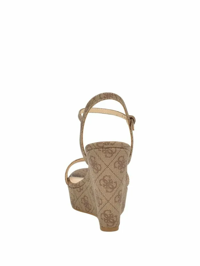 Sandals GUESS Women Himifa Shimmer Metallic G Wedge Sandals Medium Brown