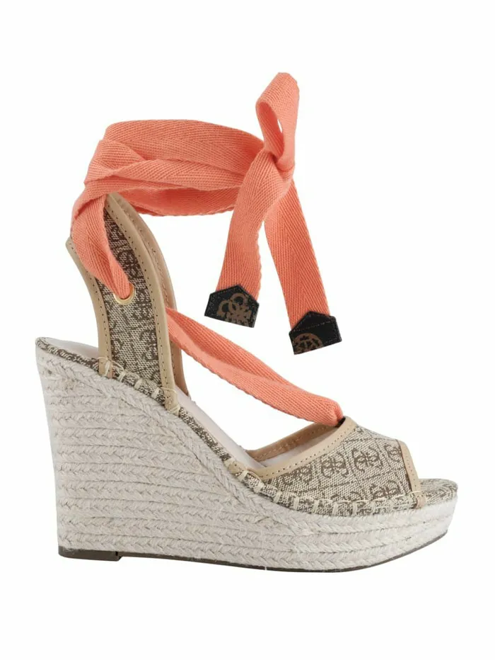 Sandals Halona Tie Espadrille Wedges Medium Brown 8211 GUESS Women Sandals Halona Tie Espadrille Wedges Medium Brown 8211 GUESS Women