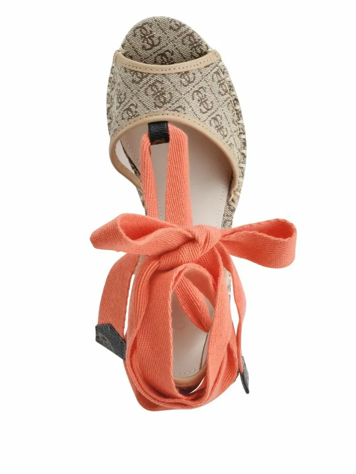 Sandals Halona Tie Espadrille Wedges Medium Brown 8211 GUESS Women Sandals Halona Tie Espadrille Wedges Medium Brown 8211 GUESS Women