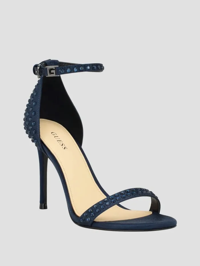 Sandals Women GUESS Kabaile Rhinestone Heels Dark Blue 400