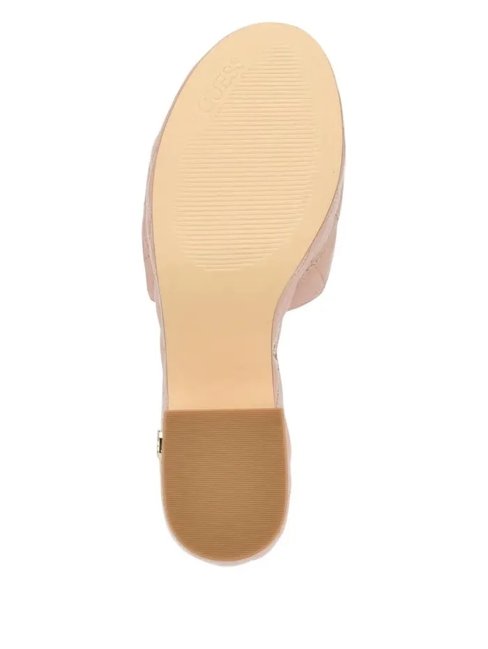 Sandals Women GUESS Yanni Quilted Platform Mules Light Natural 110