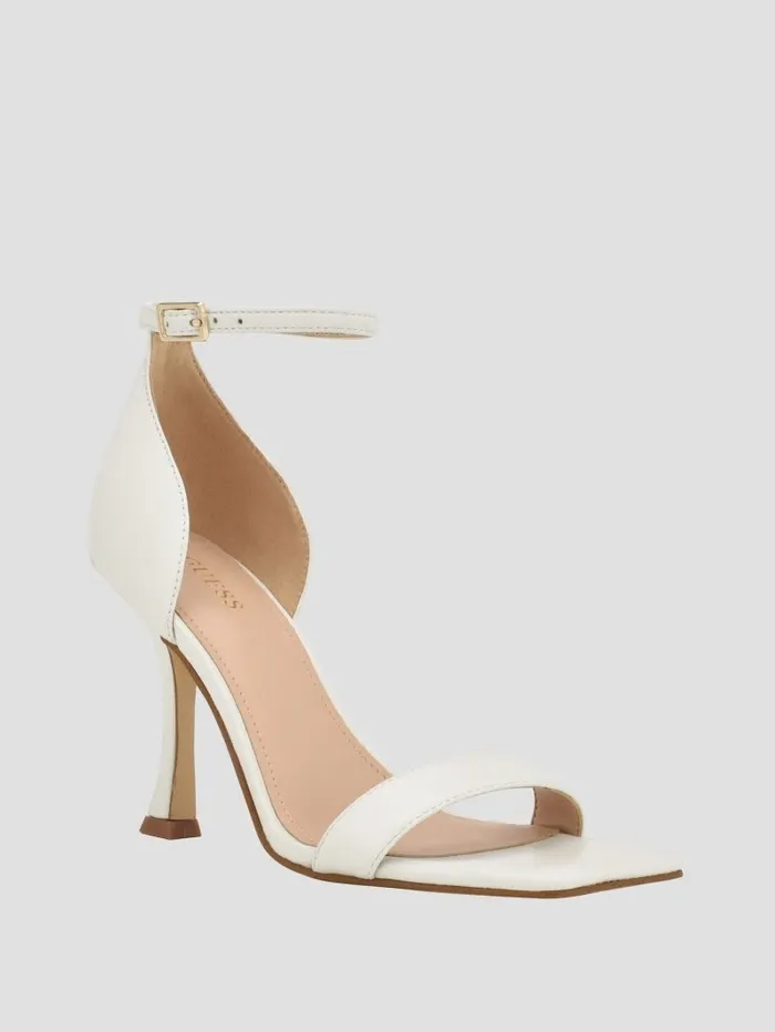 Sandals Women Yael Leather Heels White Graffiti GUESS