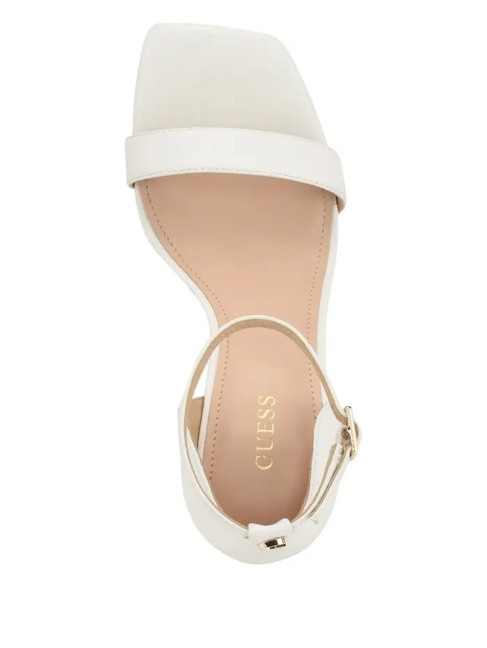 Sandals Women Yael Leather Heels White Graffiti GUESS Sandals Women Yael Leather Heels White Graffiti GUESS