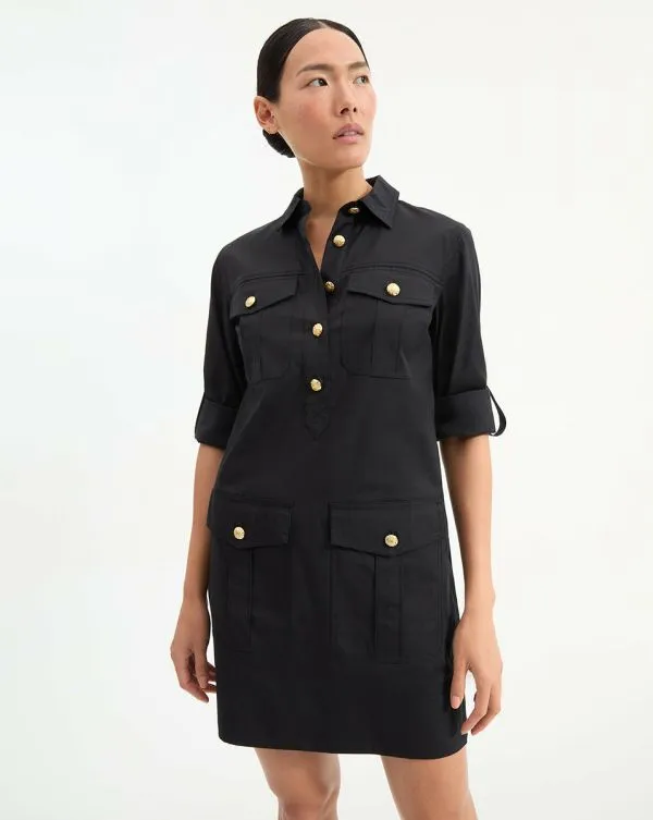 Saude Cargo Dress Black Women Veronica Beard Dresses