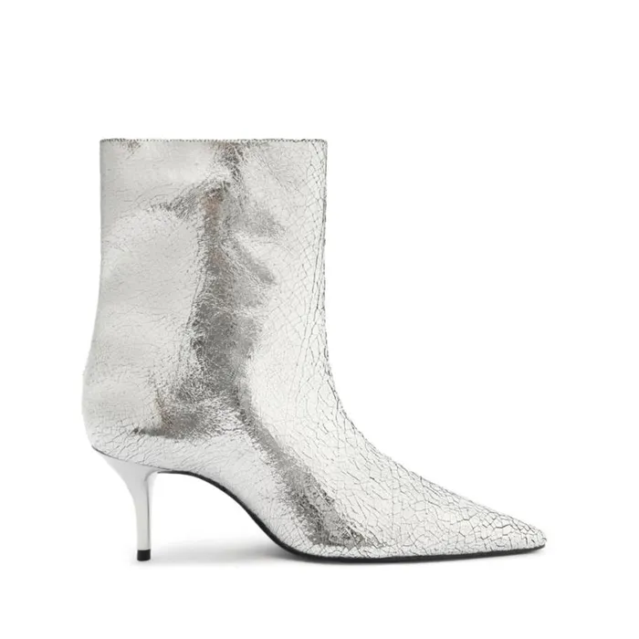 Schutz Shoes Booties Frances Bootie Silver 8211 Women