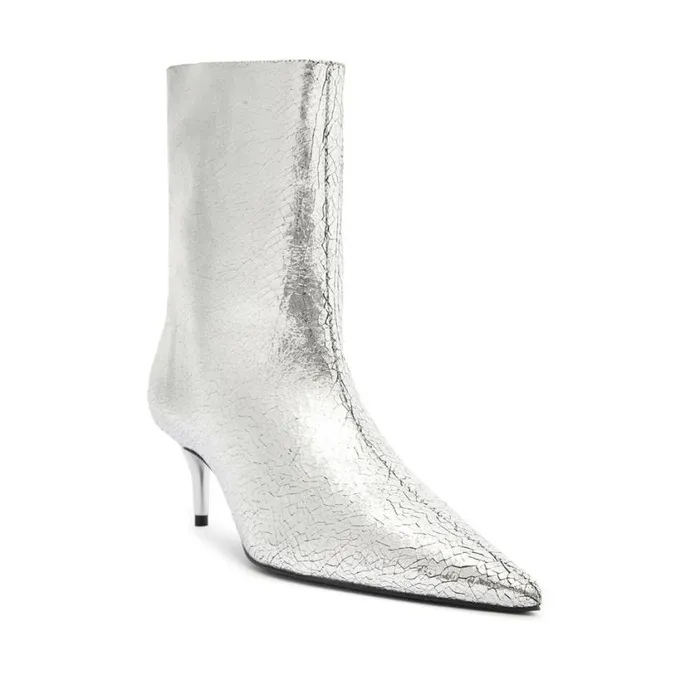 Schutz Shoes Booties Frances Bootie Silver 8211 Women