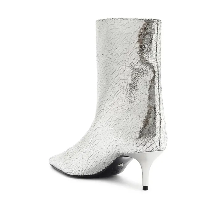 Schutz Shoes Booties Frances Bootie Silver 8211 Women