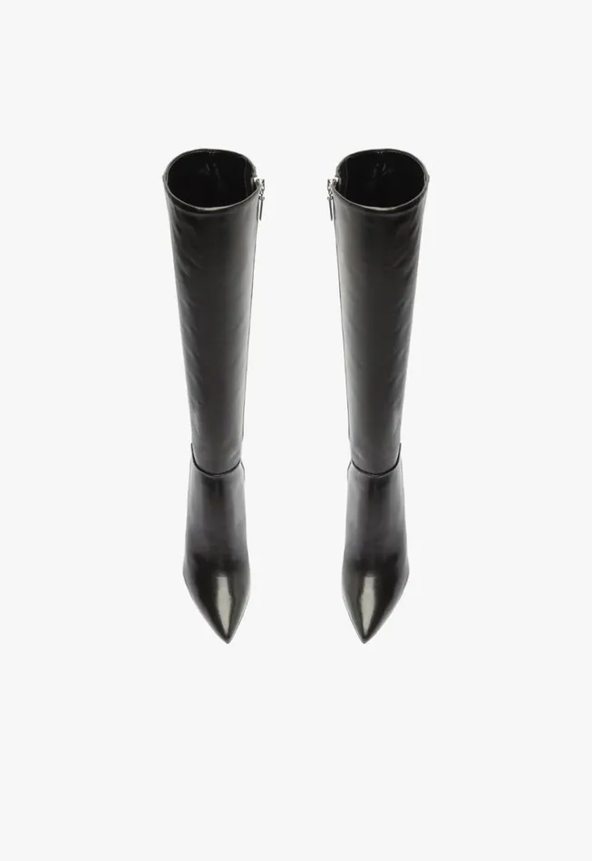 Schutz Shoes Boots Magali Up Leather Boot Black 8211 Women