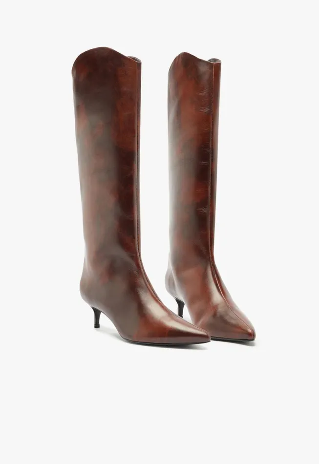 Schutz Shoes Boots Maryana Lo Leather Boot Brown 8211 Women