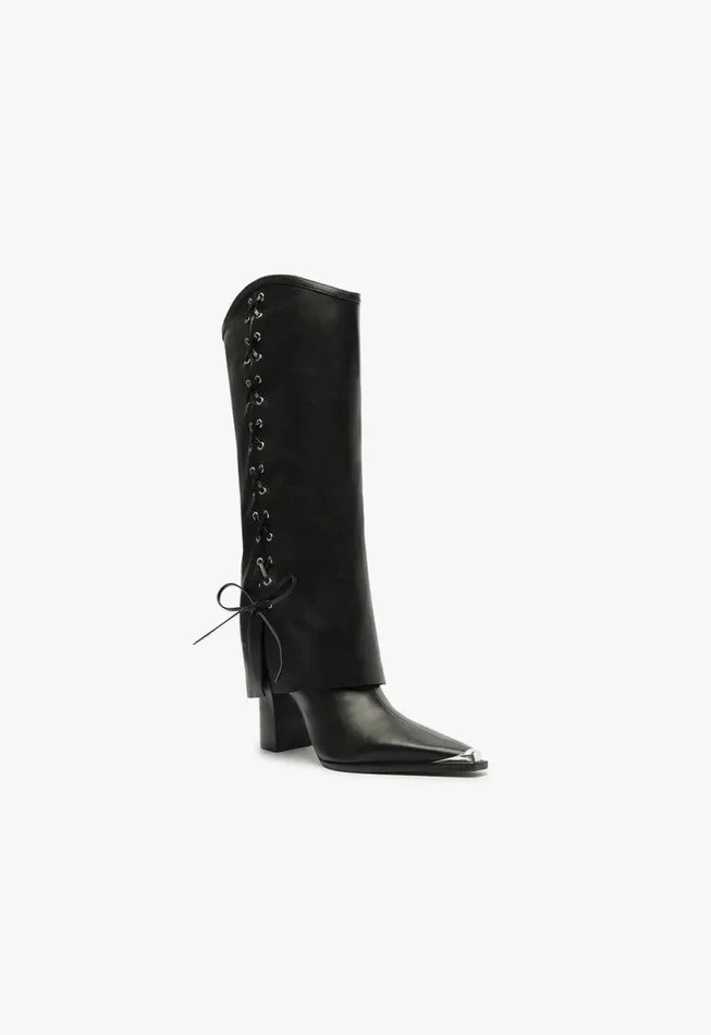 Schutz Shoes Boots Raffaela Cloak Eyelets Boot Black 8211 Women