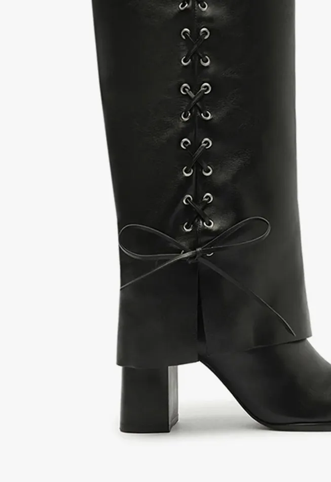 Schutz Shoes Boots Raffaela Cloak Eyelets Boot Black 8211 Women