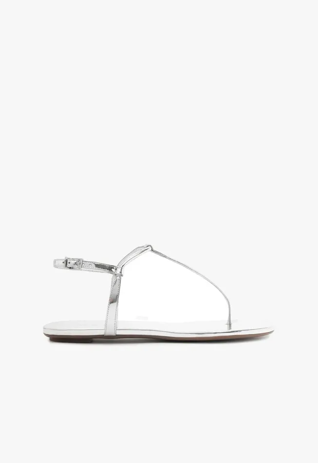 Schutz Shoes Flats Elsha Flat Sandal Silver 8211 Women