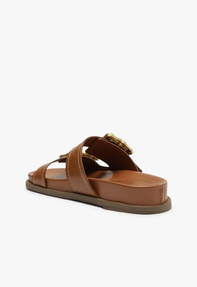 Schutz Shoes Flats Enola Sporty Leather Sandal New Wood 8211 Women