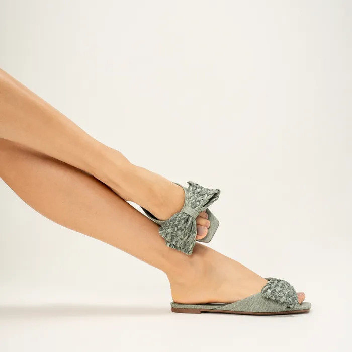 Schutz Shoes Flats Lienne Straw Flat Sandal Beige 8211 Women