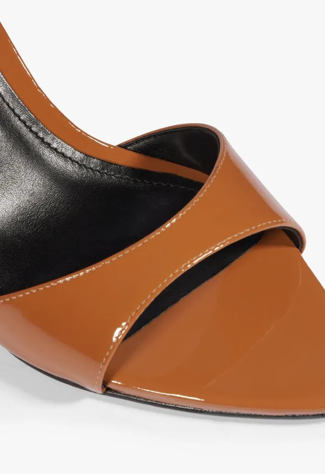 Schutz Shoes Mules Elodie Patent Leather Sandal Honey Peach 8211 Women