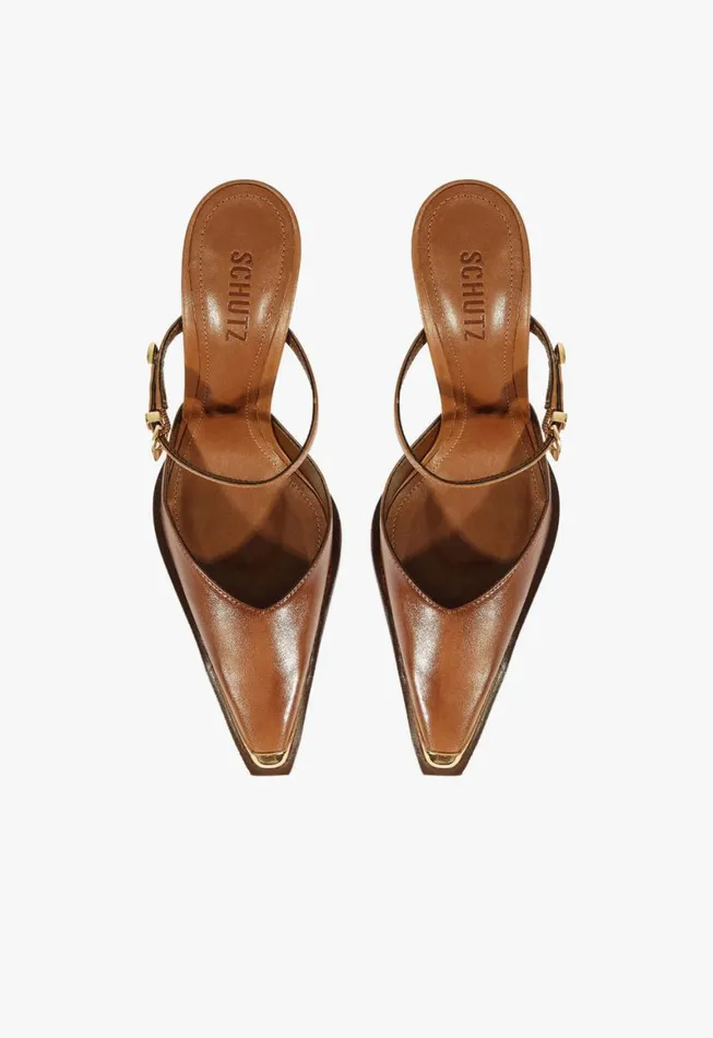 Schutz Shoes Pumps Charlotte Mule Pump Dark Caramel 8211 Women