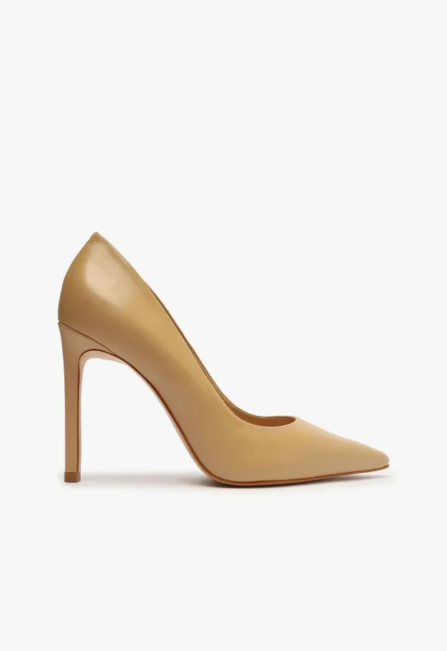 Schutz Shoes Pumps Lou Nappa Leather Pump Light Beige 8211 Women