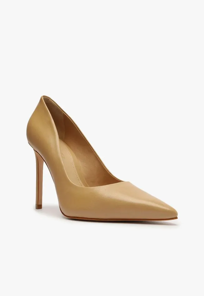Schutz Shoes Pumps Lou Nappa Leather Pump Light Beige 8211 Women