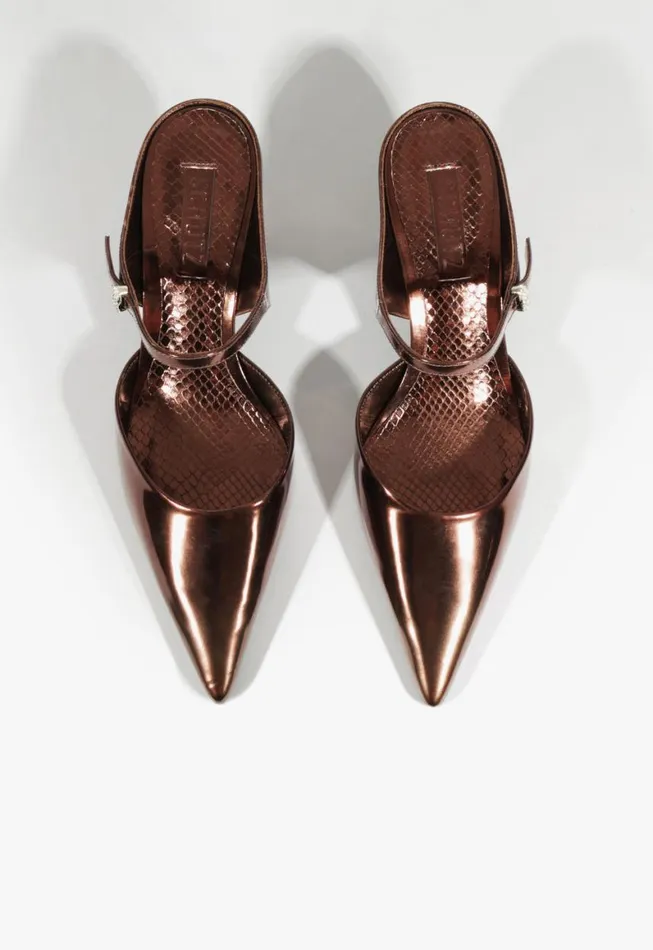Schutz Shoes Pumps Tonya Mid Mule Pump Dark Brown 8211 Women