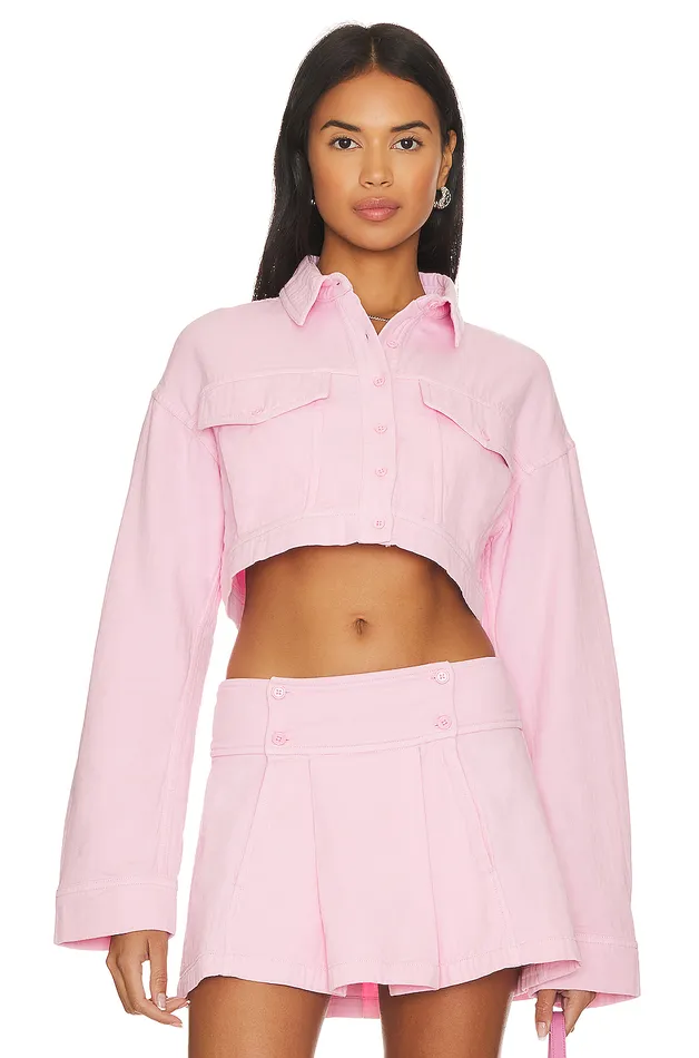 Sean Cropped Jacket Candy Pink Women Lovers and Friends Jackets and Coats