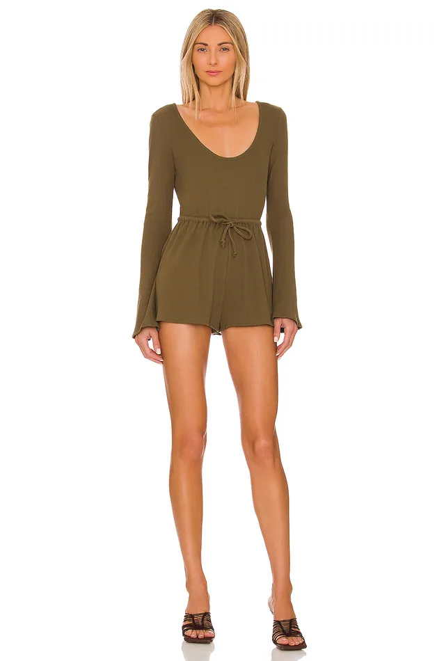Sean Romper Dark Olive Women Lovers and Friends Rompers