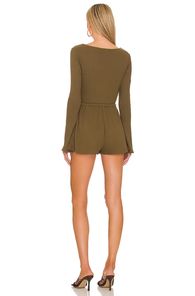 Sean Romper Dark Olive Women Lovers and Friends Rompers Sean Romper Dark Olive Women Lovers and Friends Rompers