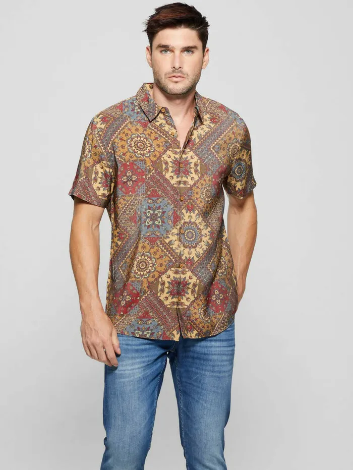 Shirts Eco Sandwash Shashiko Shirt Free Spirit Shashiko Red 8211 GUESS Men Shirts Eco Sandwash Shashiko Shirt Free Spirit Shashiko Red 8211 GUESS Men