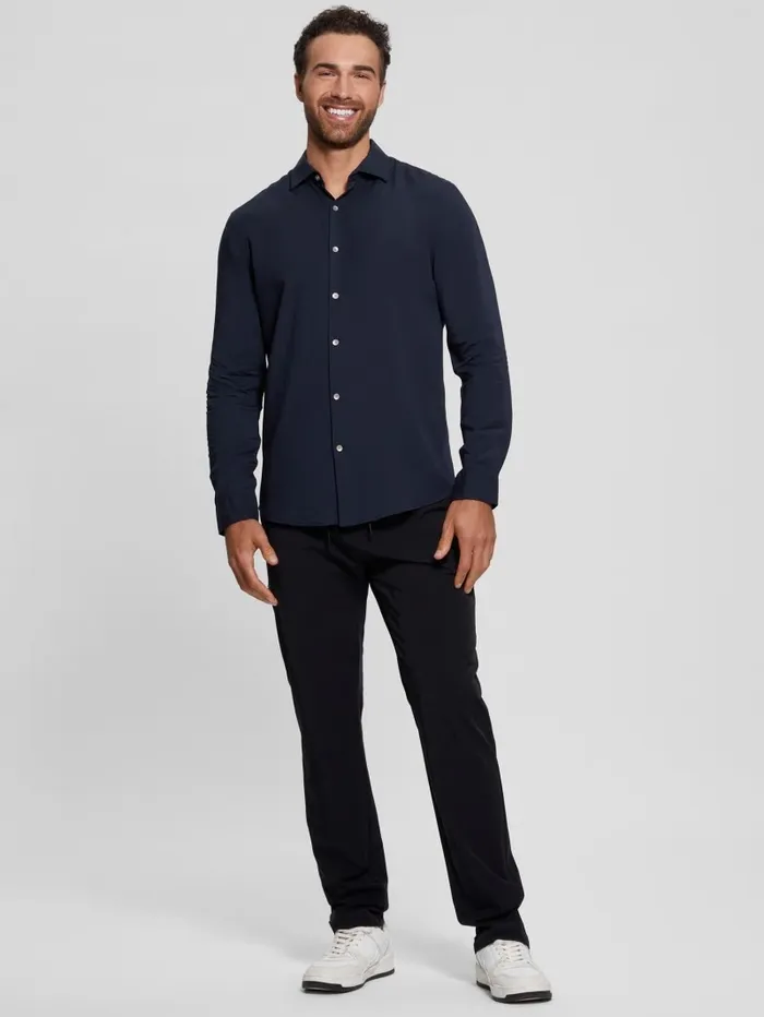 Shirts Eco Sunset LongSleeve Shirt Bleu lgant 8211 GUESS Men