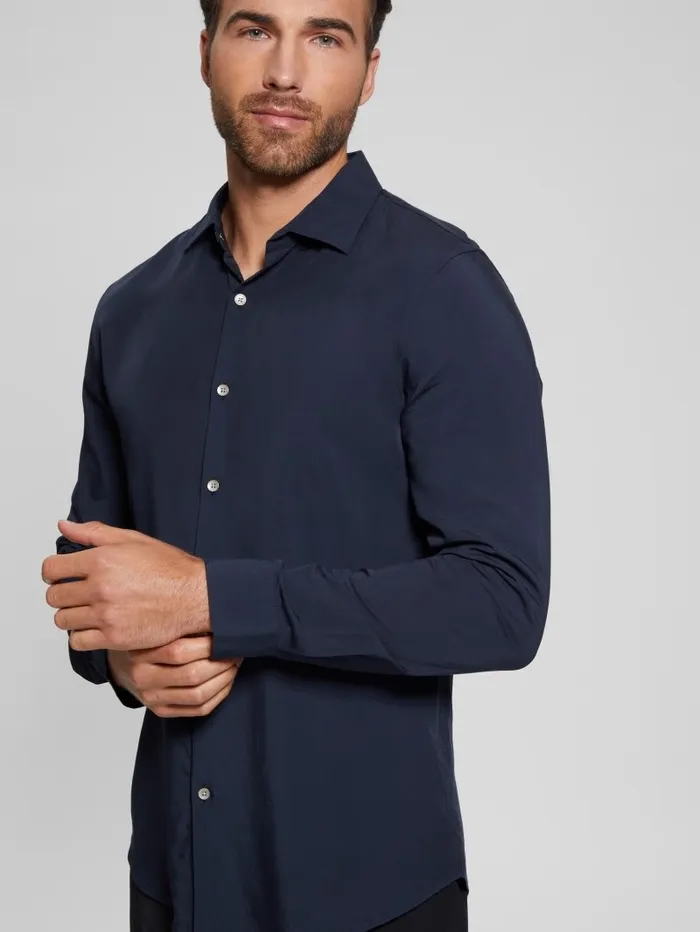 Shirts Eco Sunset LongSleeve Shirt Bleu lgant 8211 GUESS Men