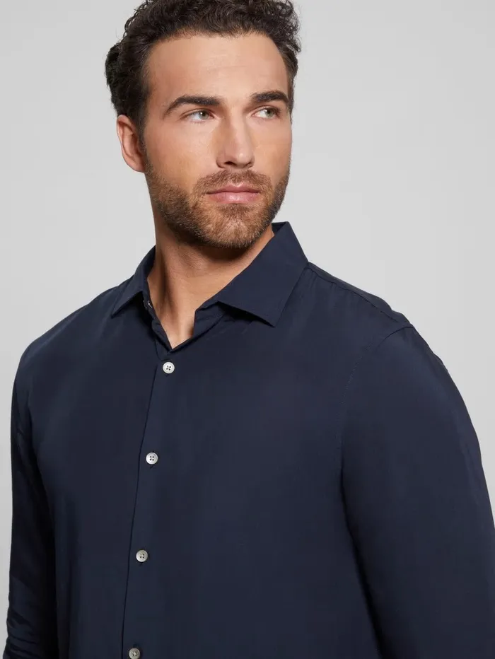 Shirts Eco Sunset LongSleeve Shirt Bleu lgant 8211 GUESS Men