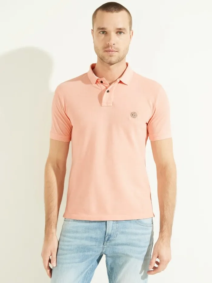 Shirts GUESS Men Washed Polo Peach Burst