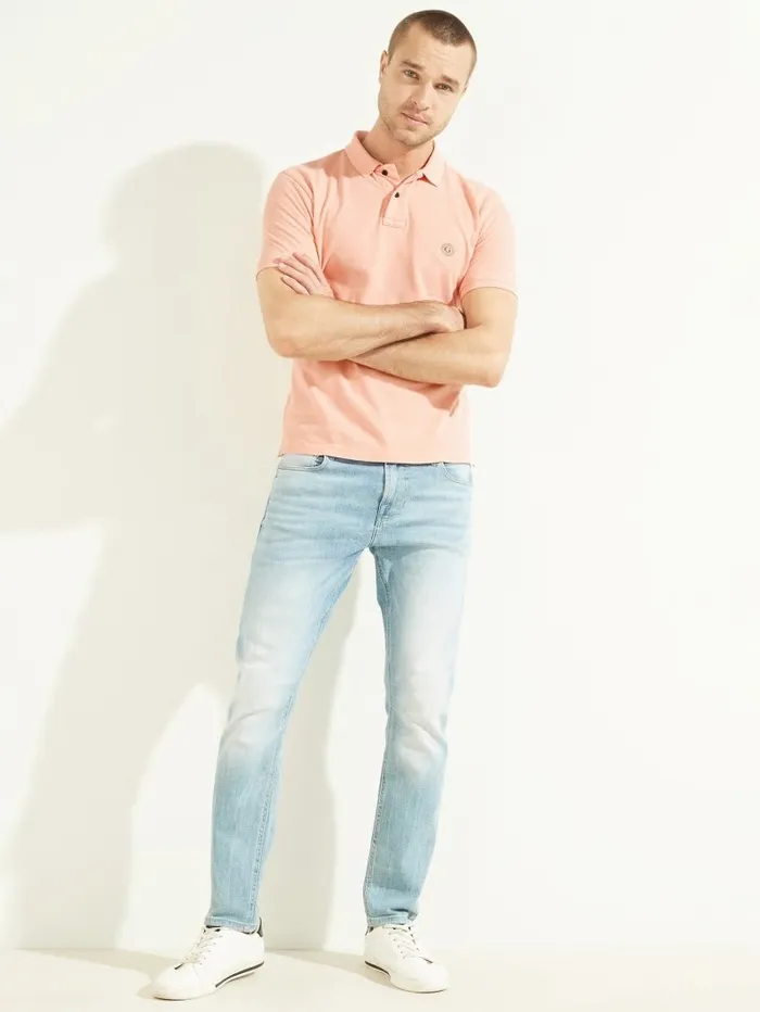 Shirts GUESS Men Washed Polo Peach Burst
