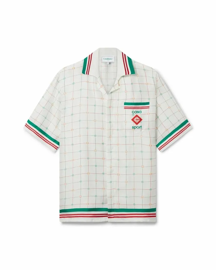 Shirts Men Casablanca Paris Tennis Club Check Silk Shirt